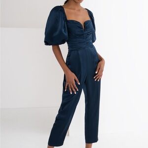 Amanda Uprichard Ink Santucci Cropped Jumpsuit